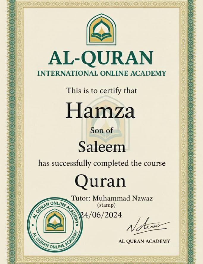 Student Certificate